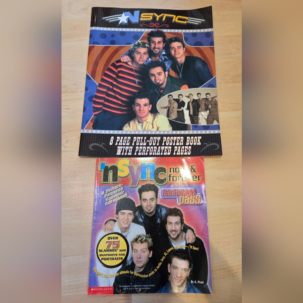 Set Of 2 Vintage Y2k NSYNC Collectible Poster Book Magazines